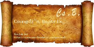 Csungán Beatrix névjegykártya