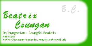 beatrix csungan business card