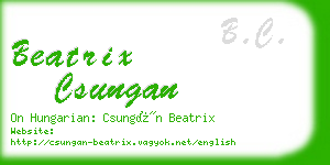 beatrix csungan business card